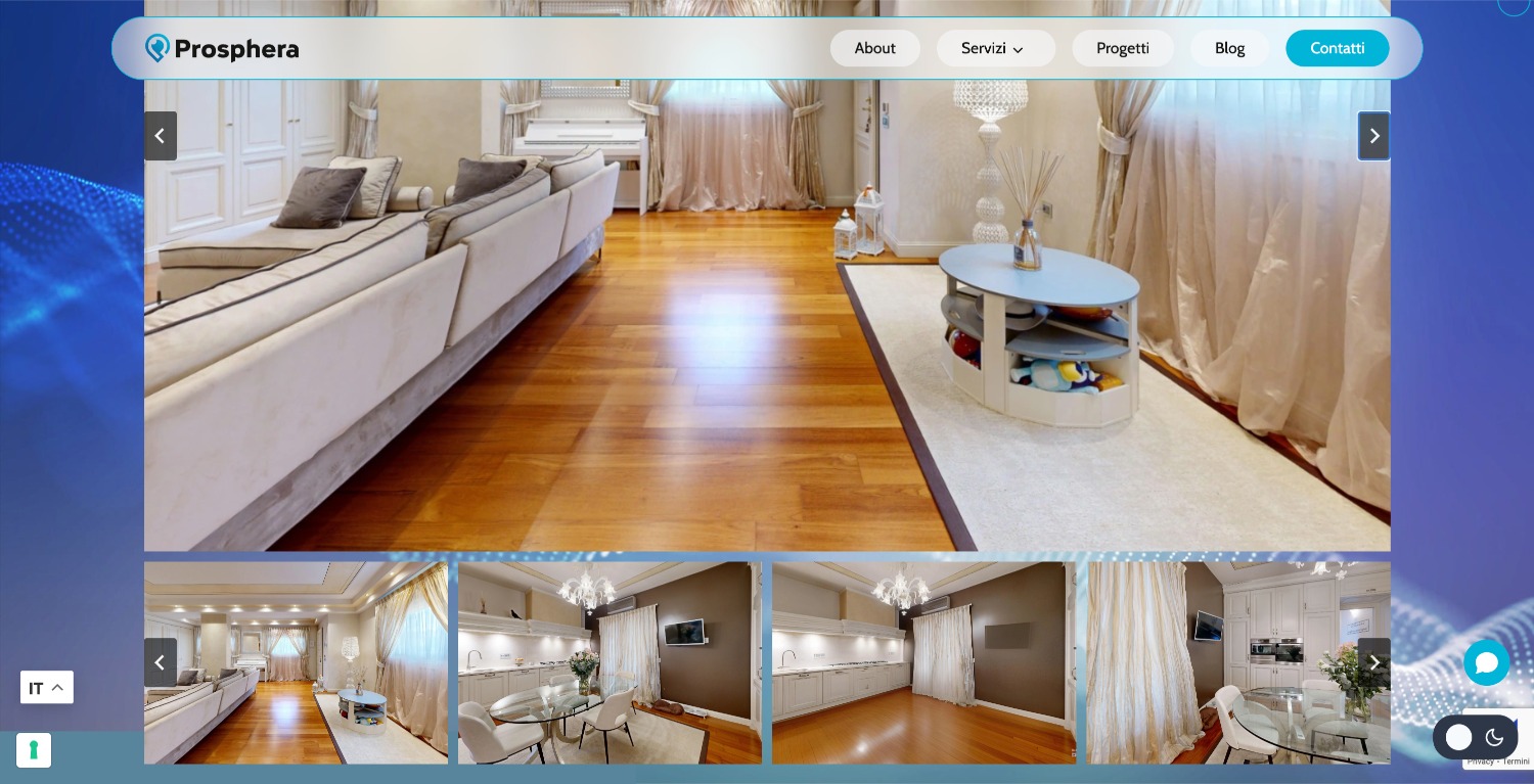 Prosphera 4 Prosphera: sito web personalizzato - galleria virtual tour