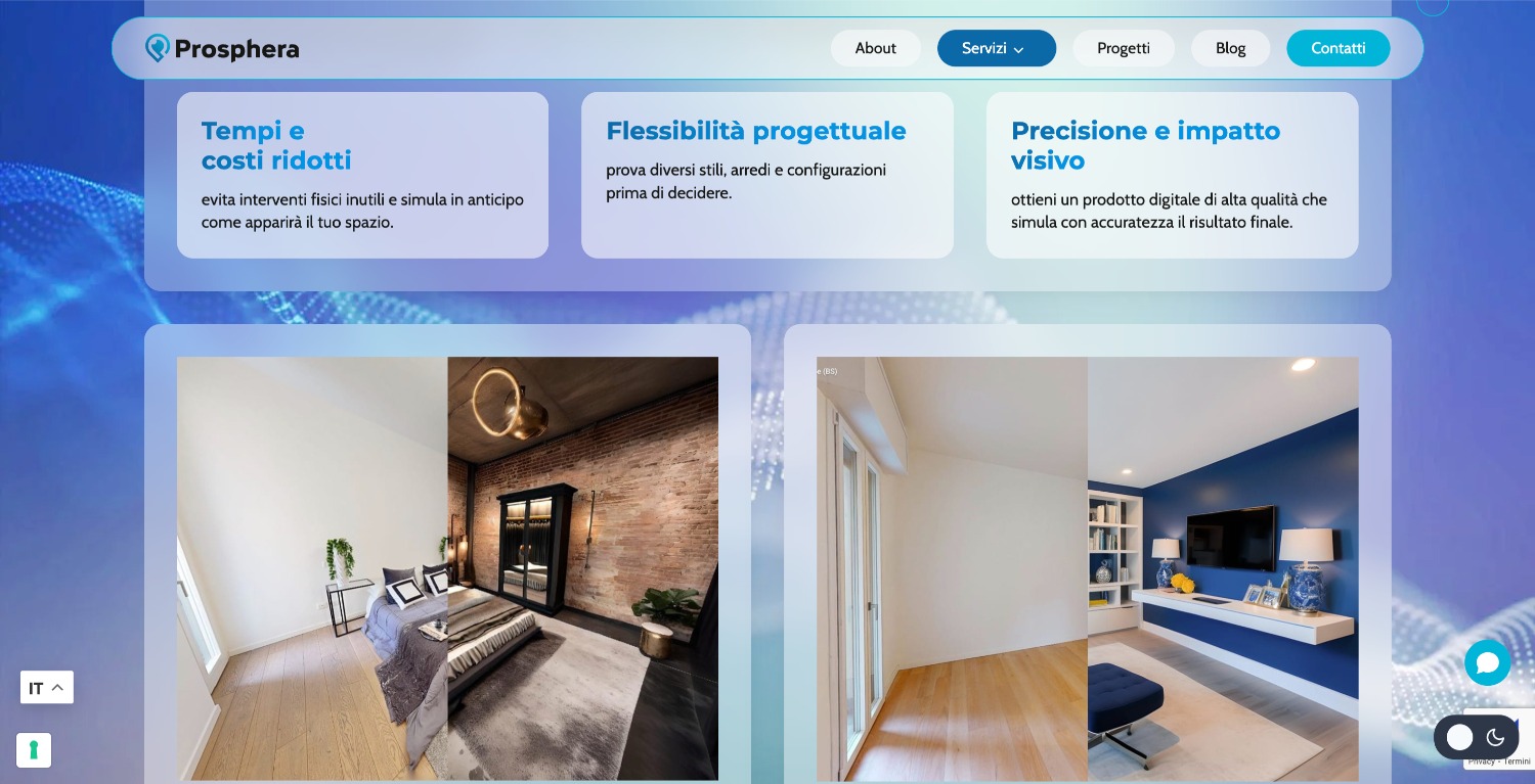 Prosphera 5 Prosphera: sito web personalizzato - immagini prima e dopo